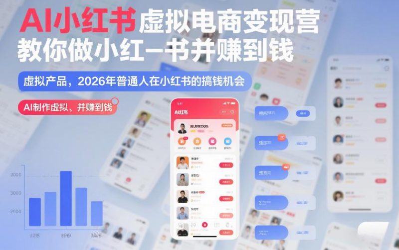 AI小红书虚拟电商变现营：2026年普通人零基础賺钱指南，虚拟产品搞钱全攻略（完结）-微七七网-是一个专注于全域获客|流量矩阵化打法的团队！