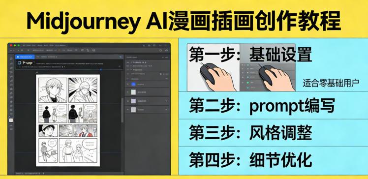 MIDJOURNEY AI漫画插画零基础全教程：轻松创作完整作品的终极指南-微七七网-是一个专注于全域获客|流量矩阵化打法的团队！