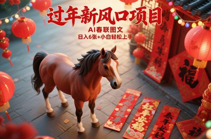 过年新风口项目揭秘：AI春联图文创作日入6张+，小白零基础轻松上手全攻略-微七七网-是一个专注于全域获客|流量矩阵化打法的团队！