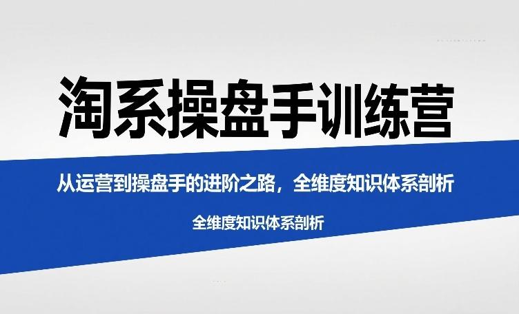 淘系操盘手实战蜕变：从运营进阶到全盘策划，构建系统化知识体系-微七七网-是一个专注于全域获客|流量矩阵化打法的团队！