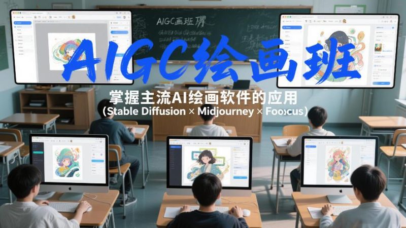 AIGC绘画班从零起步：实战掌握Stable Diffusion、Midjourney与Fooocus三大AI绘画工具-微七七网-是一个专注于全域获客|流量矩阵化打法的团队！